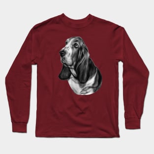 Basset Hound painting Long Sleeve T-Shirt